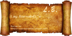 Lay Barnabás névjegykártya