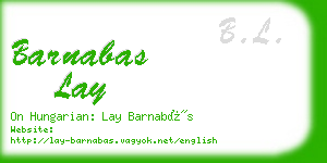 barnabas lay business card